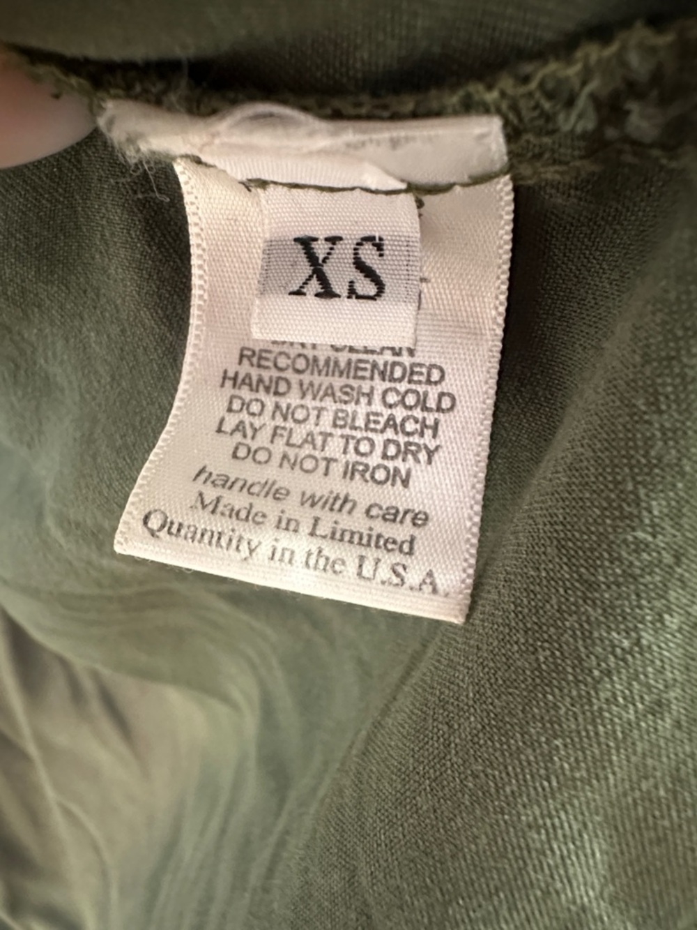 Lauren Moshi Wearable Art Green Military Grunge Top with Eagle Patch Size XS EUC - Picture 5 of 7
